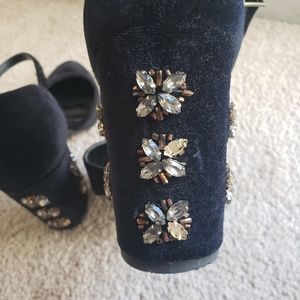 J Crew Style Crystal Block Heel